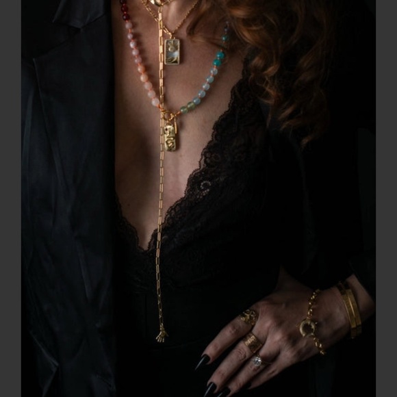 Gold Gemstone Necklace - Picture 1 of 2
